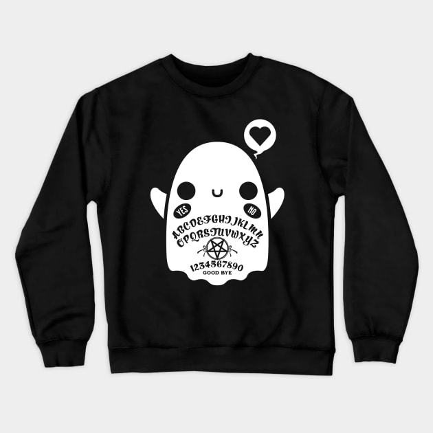 Funny Ghost Design Summoning Spirits Halloween Ouija Board Crewneck Sweatshirt by SWIFTYSPADE